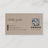 Imitats Kraft Minimalistischer QR Code Social Medi Visitenkarte (Rückseite)