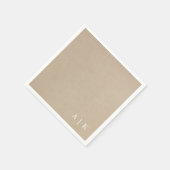 Imitats Kraft Monogram Einfache rustikale Hochzeit Serviette (Ecke)