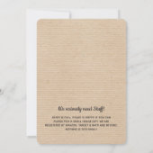 Imitats Kraft Verlasse Eltern Funny Housewarming P Einladung (Rückseite)