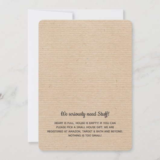 Imitats Kraft Verlasse Eltern Funny Housewarming P Einladung (Rückseite)