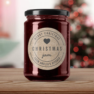 Imitats Kraft Weihnachten Jam Kitchen Frohe Weihna Runder Aufkleber