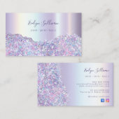 Imitats Lavendel Glitzer Folie Visitenkarte (Vorne/Hinten)
