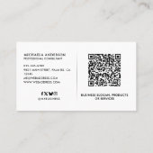Imitats Leather Beruflich QR Code & Social Media Visitenkarte (Rückseite)