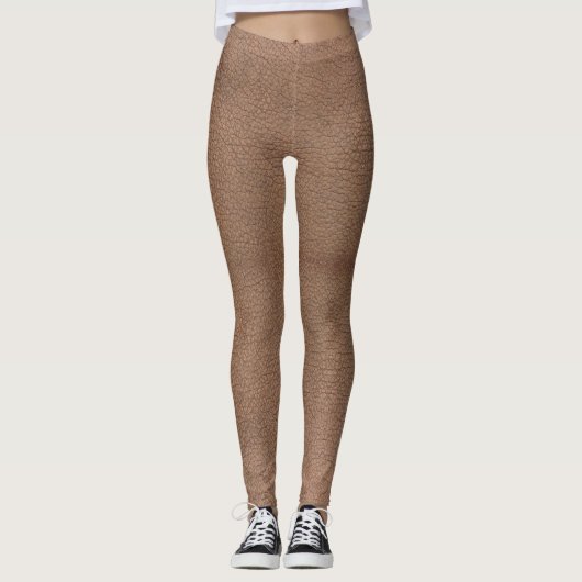 Imitats Leather Textured Carmel Leggings (Vorderseite)