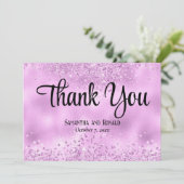 Imitats Lilac Glitzer and Foil Wedding Dankeschön  Dankeskarte (Stehend Vorderseite)