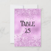 Imitats Lilac Glitzer and Foil Wedding Tischnummer (Rückseite)