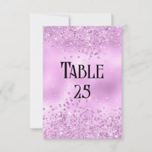 Imitats Lilac Glitzer and Foil Wedding Tischnummer
