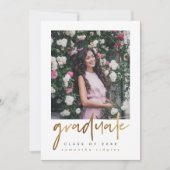 Imitats Marmor und Typografy Graduation Party Foto Einladung (Vorderseite)