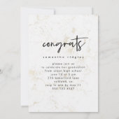 Imitats Marmor und Typografy Graduation Party Foto Einladung (Rückseite)