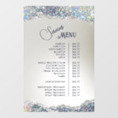 Imitats Menü "Glitzer Foil Services" Fensteraufkleber (Blatt)
