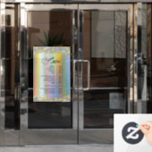 Imitats Menü "Gold Iridescent Glitzer Foil Service Fensteraufkleber (Büro Tür)