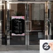 Imitats Menü "Rosa Glitzer Sequel Services" Fensteraufkleber (Büro Tür)