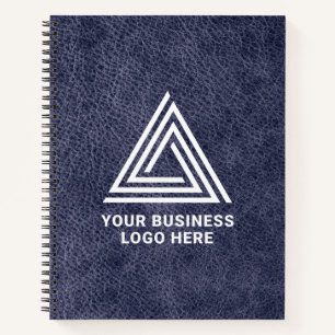 Imitats Midnight Blue Leather Modern Business Logo Notizblock