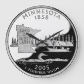 Imitats Minnesota Staat Quarter Reverse Side Große Wanduhr (Vorderseite)