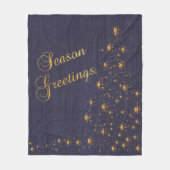 Imitats Navy Blue Burlap und Gold Star Weihnachtsb Fleecedecke (Vorderseite)