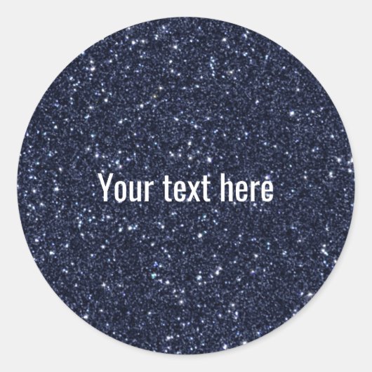 Imitats Navy Blue Gliter Runder Aufkleber (Vorderseite)