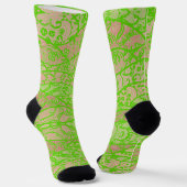 Imitats Neon Green Lace Fishnet Socken (Gewinkelt)