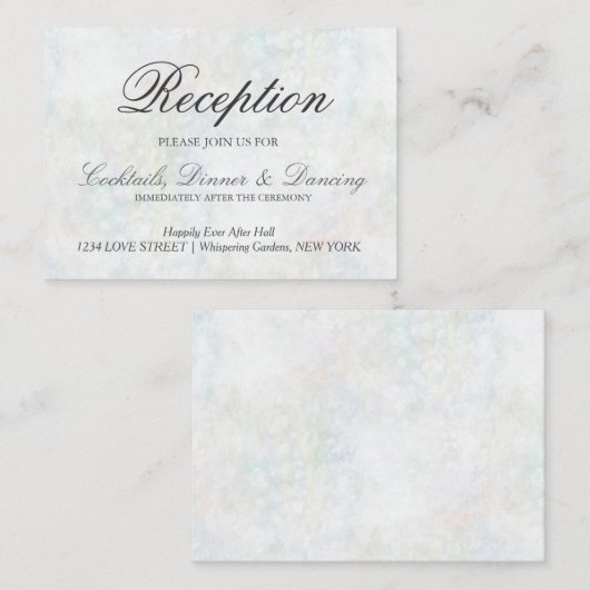 Imitats Pastel Rainbow Bokeh Empfang Card Begleitkarte (Vorne/Hinten)