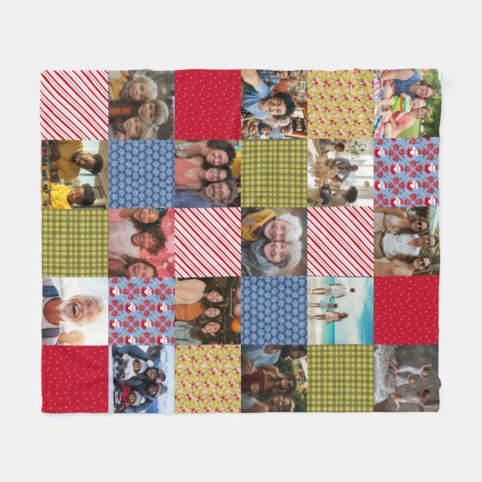 Imitats Patchwork 15 Foto Collage Weihnachten Fleecedecke (Vorderseite (Horizontal))