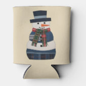 Imitats Patchwork Snowman Holiday Xmas Dosenkühler (Vorderseite)