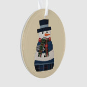 Imitats Patchwork Snowman Holiday Xmas Ornament (Vorderseite)