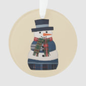 Imitats Patchwork Snowman Holiday Xmas Ornament (Vorderseite)
