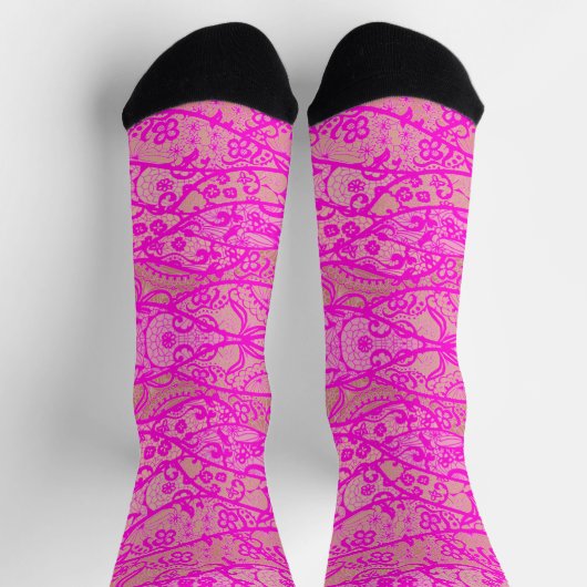 Imitats Pink Lace Fishnet Socken (Oben)
