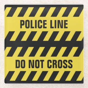 Imitats Police Line benutzerdefinierte Text-Unters Glasuntersetzer