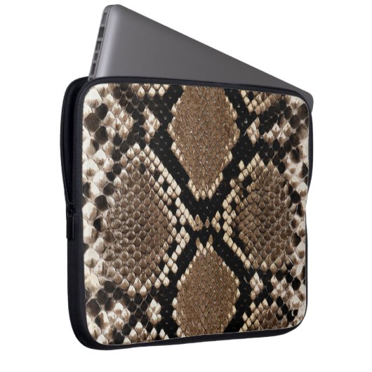 Imitats Python Snake Skin Lap Top Sleeve (Vorne Rechts)