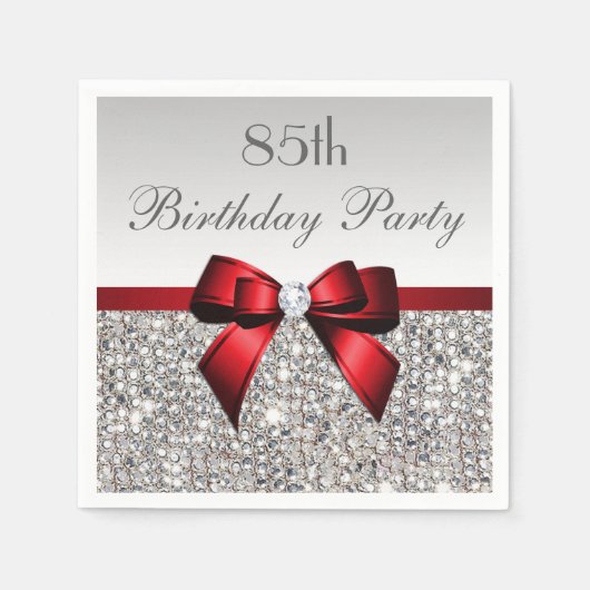 Imitats Red Bow Sequins Diamond Jegliches Alter Ge Serviette (Vorderseite)