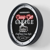 Imitats Red Neon Classic Garage Auto und Name Uhr (Winkel)