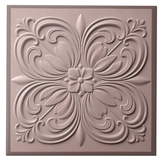 Imitats Relief Dusty Rose Neoklassisch dekorativ Fliese (Vorderseite)