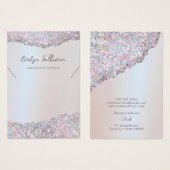 Imitats rosa Glitzer-Folie Halskette Display Karte (Vorne & Hinten)