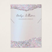 Imitats rosa Glitzer-Folie Halskette Display Karte (Vorderseite)