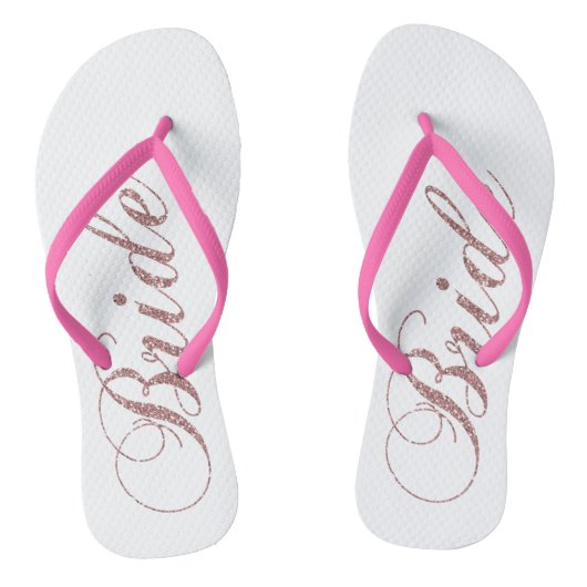 Imitats Rosa Glitzern Braut Badesandalen (Fußbett)