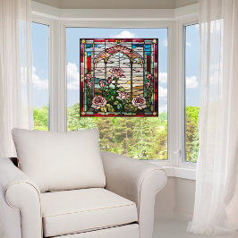 Imitats Rose Garden aus Glas Fensteraufkleber
