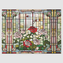 Imitats Rose Garden aus Glas für Decoupage Craf Seidenpapier
