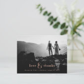 Imitats Rose Gold Amperand | Foto Vielen Dank Postkarte (Stehend Vorderseite)