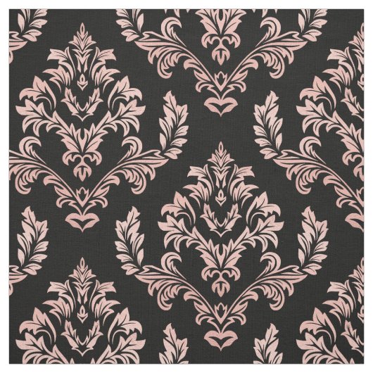 Imitats Rose Gold Damask Stoff (Muster)