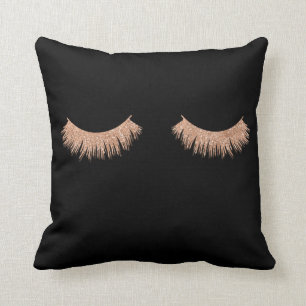 Imitats Rose Gold Eyelashes Glam Throw Kissen