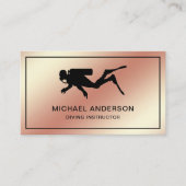 Imitats Rose Gold Foil Scuba Tauchlehrer Visitenkarte (Vorderseite)