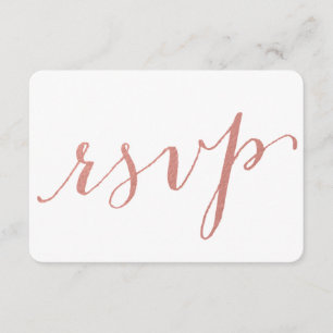 Imitats Rose Gold Fossil Glamour   RSVP-Hochzeitka RSVP Karte