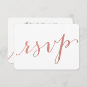 Imitats Rose Gold Fossil Glamour | RSVP-Hochzeitka RSVP Karte (Vorne/Hinten)