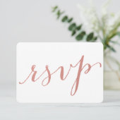 Imitats Rose Gold Fossil Glamour | RSVP-Hochzeitka RSVP Karte (Stehend Vorderseite)