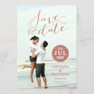 Imitats Rose Gold Fossil   Save the Date Foto