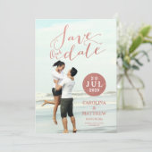 Imitats Rose Gold Fossil | Save the Date Foto (Stehend Vorderseite)