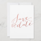 Imitats Rose Gold Fossil | Save the Date Foto (Rückseite)