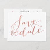 Imitats Rose Gold Fossil | Save the Date Postkarte (Vorne/Hinten)
