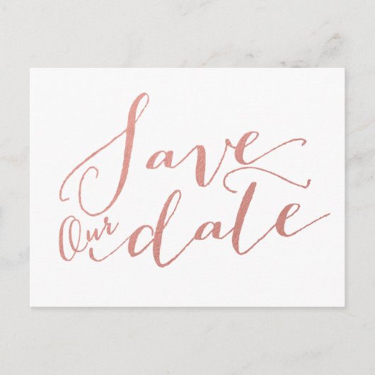 Imitats Rose Gold Fossil | Save the Date Postkarte (Vorderseite)