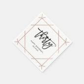 Imitats Rose Gold Geometric | 30. Geburtstag Serviette (Ecke)